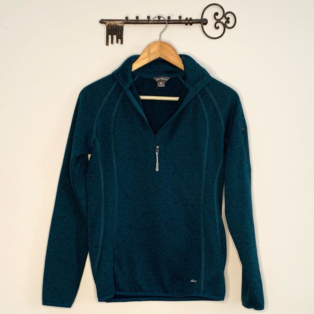 Eddie Bauer Teal Quarter-Zip Pullover Womans size small